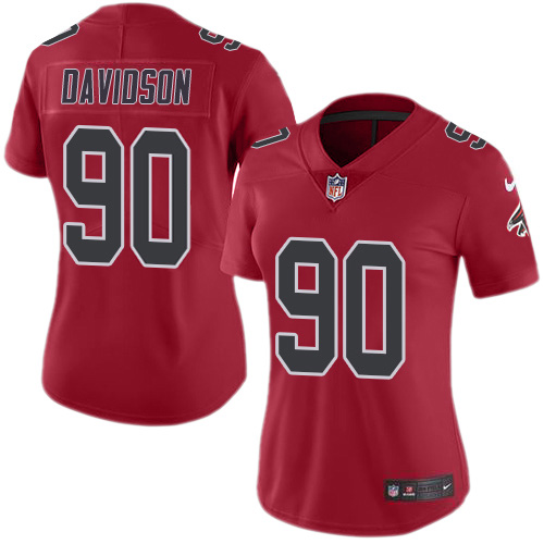 Atlanta Falcons #90 Marlon Davidson Red Women's Stitched Limited Rush Jersey Womens cheap jerseys for sale - CheapJerseys.Shop