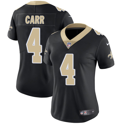 Saints #4 Derek Carr Black Team Color Women's Stitched Vapor Untouchable Limited Jersey cheap jerseys for sale - CheapJerseys.Shop