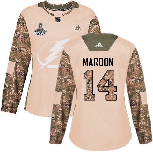 Tampa Bay Lightning #14 Pat Maroon Camo Authentic 2017 Veterans Day Women's 2020 Stanley Cup Champions Stitched Jersey Womens cheap jerseys for sale - CheapJerseys.Shop