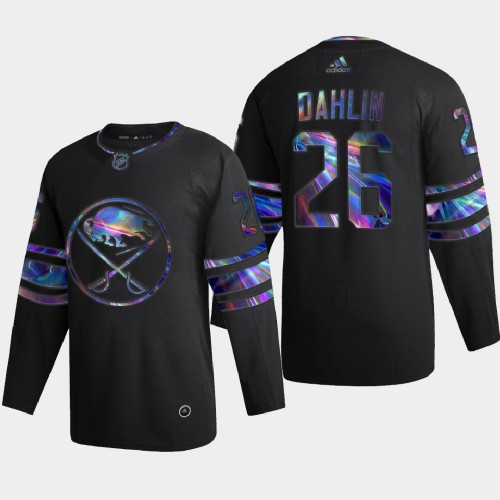 Buffalo Buffalo Sabres #26 Rasmus Dahlin Men's Iridescent Holographic Collection Jersey - Black Men's cheap jerseys for sale - CheapJerseys.Shop