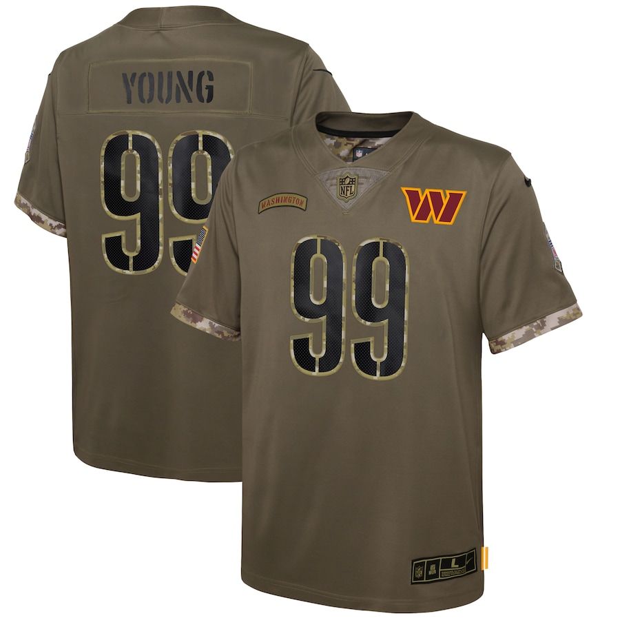 Washington Commanders #99 Chase Young Youth 2022 Salute To Service Limited Jersey - Olive cheap jerseys for sale - CheapJerseys.Shop