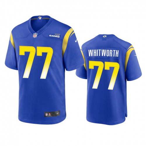 Los Angeles Los Angeles Rams #77 Andrew Whitworth Men's Game Jersey - Royal Men's cheap jerseys for sale - CheapJerseys.Shop