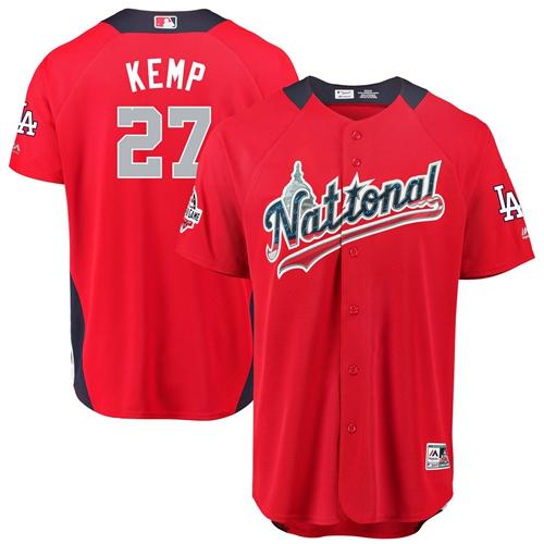 Los Angeles Dodgers #27 Matt Kemp Red 2018 All-Star National League Stitched Jersey Men's cheap jerseys for sale - CheapJerseys.Shop