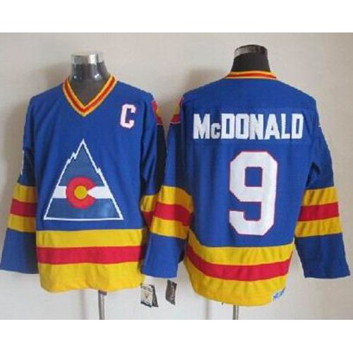 Colorado Avalanche #9 Lanny Mcdonald Blue CCM Throwback Stitched Jersey Men's cheap jerseys for sale - CheapJerseys.Shop