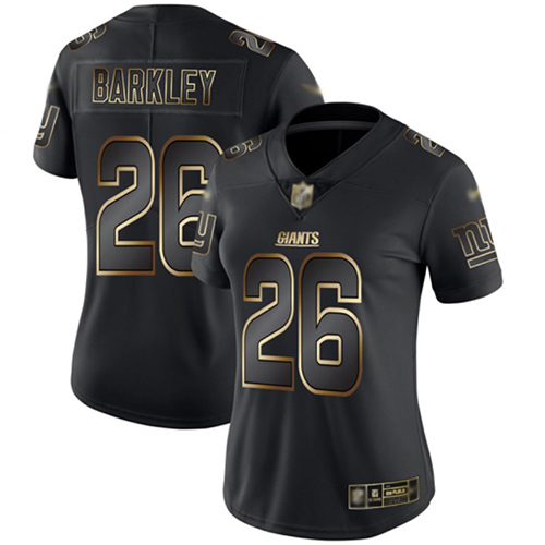 Giants #26 Saquon Barkley Black/Gold Women's Stitched Vapor Untouchable Limited Jersey cheap jerseys for sale - CheapJerseys.Shop