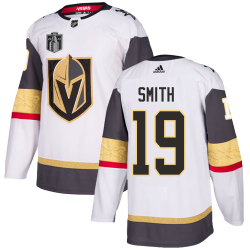 Golden Knights #19 Reilly Smith White Road Youth 2023 Stanley Cup Final Patch Authentic Stitched Jersey cheap jerseys for sale - CheapJerseys.Shop