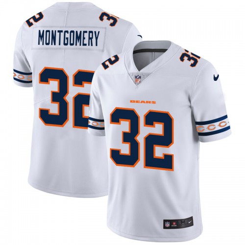 Chicago Chicago Bears #32 David Montgomery White Team Logo Vapor Limited Jersey Men's cheap jerseys for sale - CheapJerseys.Shop