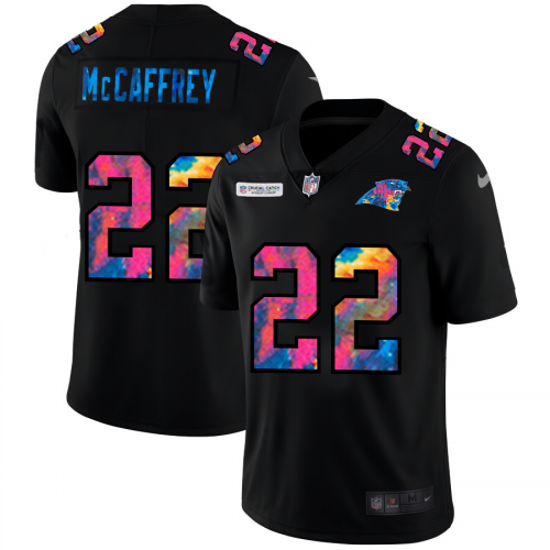 Carolina Carolina Panthers #22 Christian McCaffrey Men's Multi-Color Black 2020 Crucial Catch Vapor Untouchable Limited Jersey Men's cheap jerseys for sale - CheapJerseys.Shop
