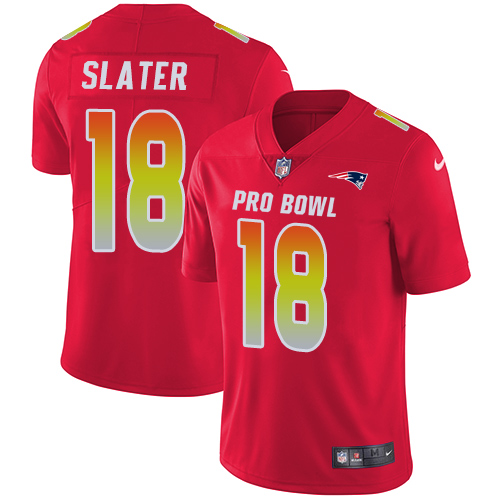 Patriots #18 Matt Slater Red Men's Stitched Limited AFC 2018 Pro Bowl Jersey cheap jerseys for sale - CheapJerseys.Shop