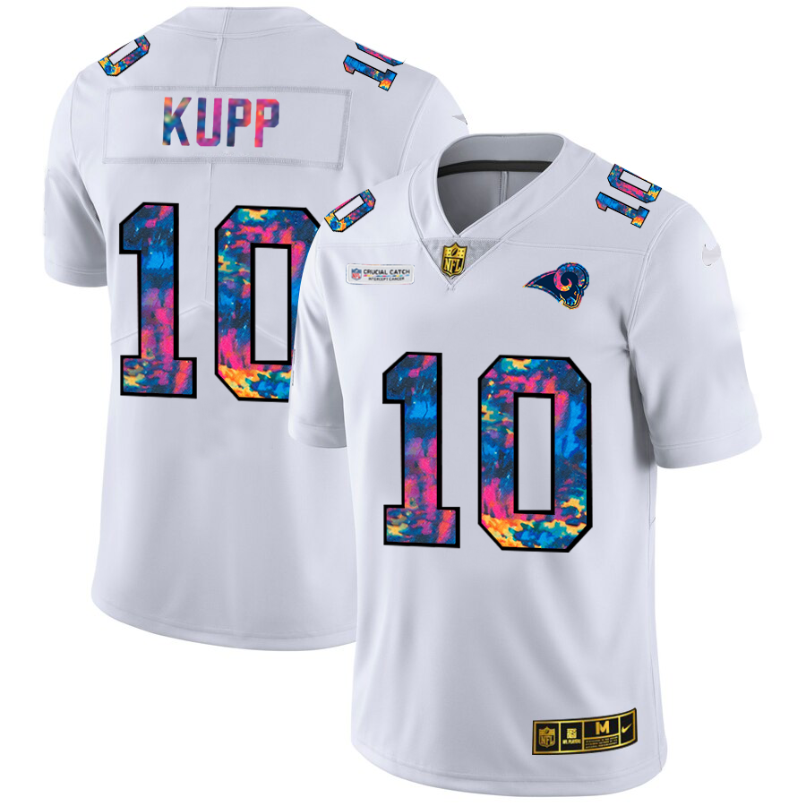 Los Angeles Rams #10 Cooper Kupp Men's White Multi-Color 2020 Crucial Catch Limited Jersey cheap jerseys for sale - CheapJerseys.Shop