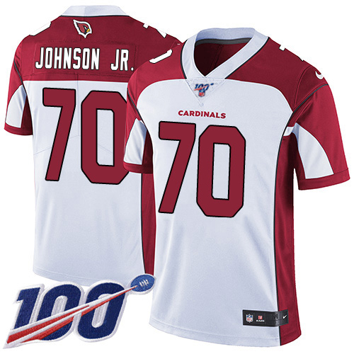 Cardinals #70 Paris Johnson Jr. White Men's Stitched 100th Season Vapor Untouchable Limited Jersey cheap jerseys for sale - CheapJerseys.Shop