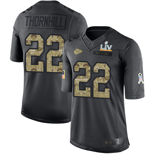 Kansas City Chiefs #22 Juan Thornhill Black Men's Super Bowl LV Bound Stitched Limited 2016 Salute to Service Jersey Men's cheap jerseys for sale - CheapJerseys.Shop
