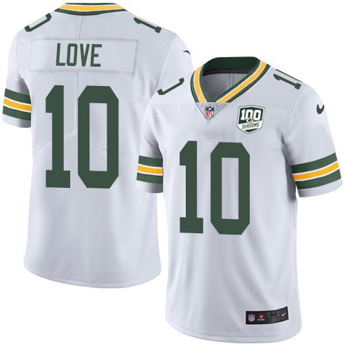 Packers #10 Jordan Love White Youth 100th Season Stitched Vapor Untouchable Limited Jersey cheap jerseys for sale - CheapJerseys.Shop