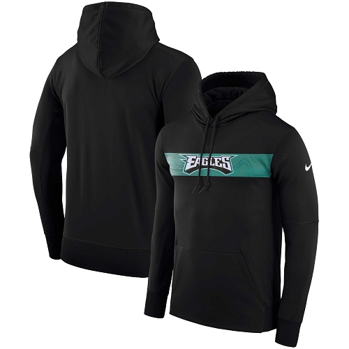 Men's Philadelphia Eagles Black Sideline Team Performance Pullover Hoodie cheap jerseys for sale - CheapJerseys.Shop
