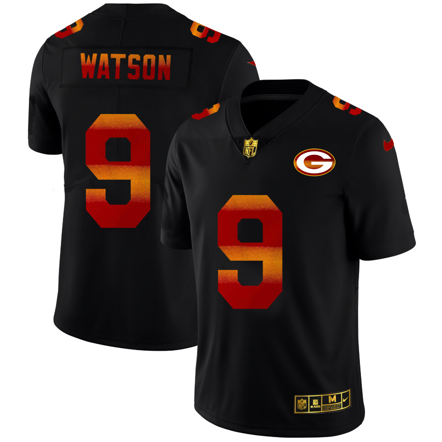 Green Bay Packers #9 Christian Watson Men's Black Red Orange Stripe Vapor Limited Jersey cheap jerseys for sale - CheapJerseys.Shop