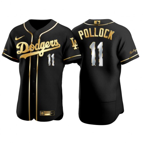 Los Angeles Los Angeles Dodgers #11 A.J. Pollock Men's Authentic 2021 Gold Program Jersey Black Men's cheap jerseys for sale - CheapJerseys.Shop