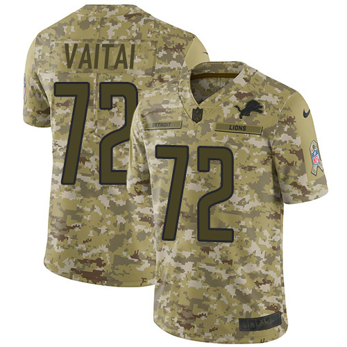 Detroit Lions #72 Halapoulivaati Vaitai Camo Youth Stitched Limited 2018 Salute To Service Jersey Youth cheap jerseys for sale - CheapJerseys.Shop
