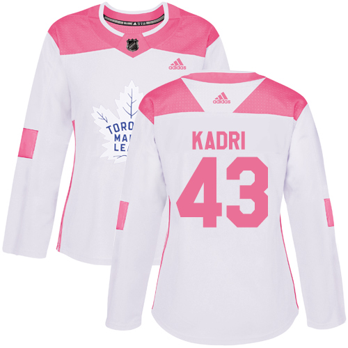 Maple Toronto Maple Leafs #43 Nazem Kadri White/Pink Authentic Fashion Women's Stitched Jersey Womens cheap jerseys for sale - CheapJerseys.Shop