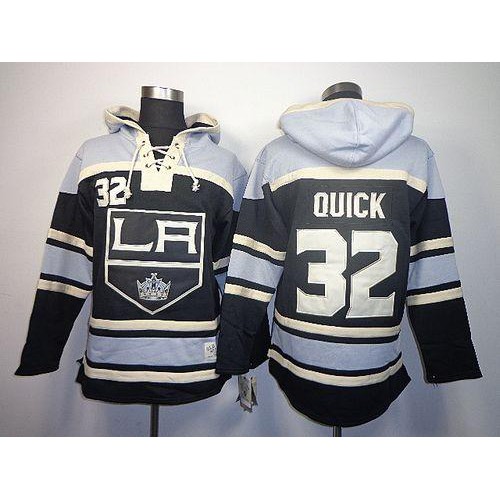 Los Angeles Kings #32 Jonathan Quick Black Sawyer Hooded Sweatshirt Stitched Jersey Men's cheap jerseys for sale - CheapJerseys.Shop