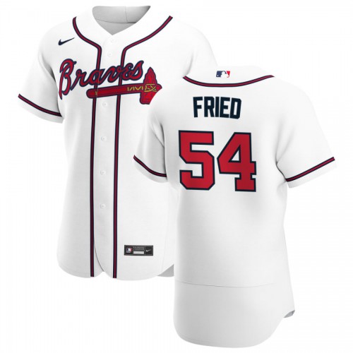 Atlanta Atlanta Braves #54 Max Fried Men's White Home 2020 Authentic Player Jersey Men's cheap jerseys for sale - CheapJerseys.Shop