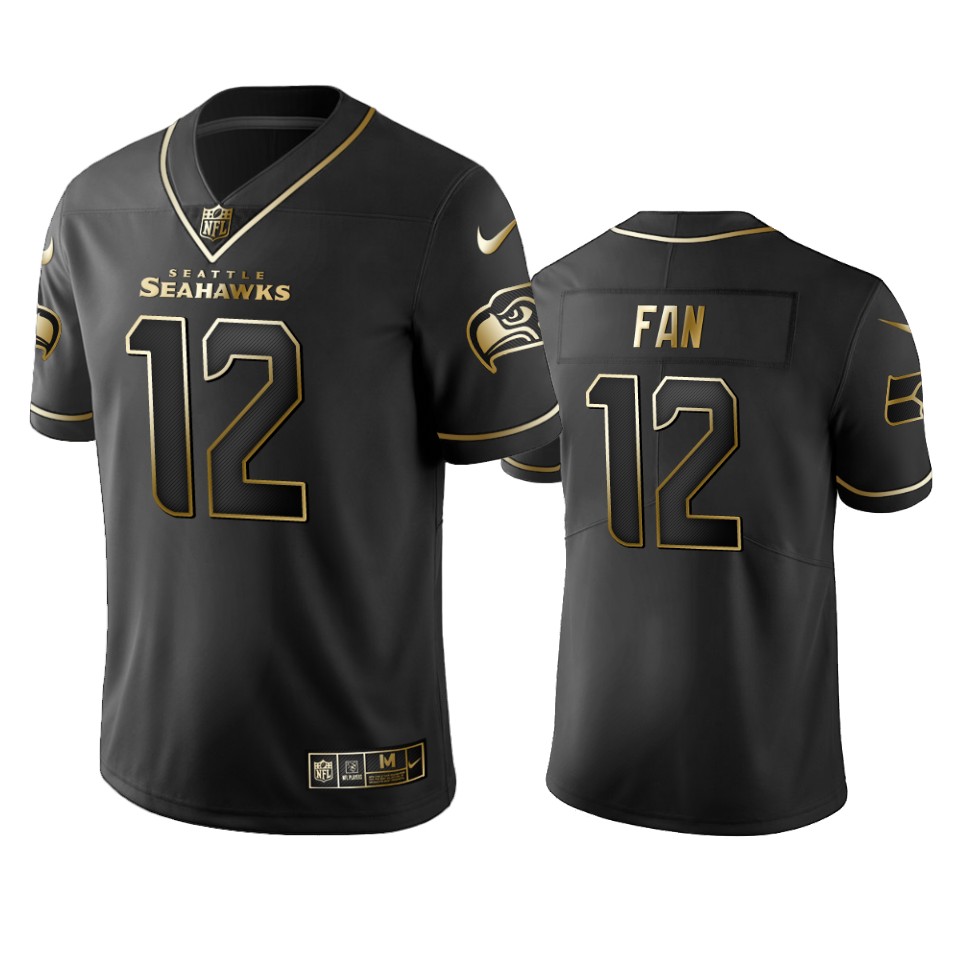 Seahawks #12 Fan Men's Stitched Vapor Untouchable Limited Black Golden Jersey cheap jerseys for sale - CheapJerseys.Shop