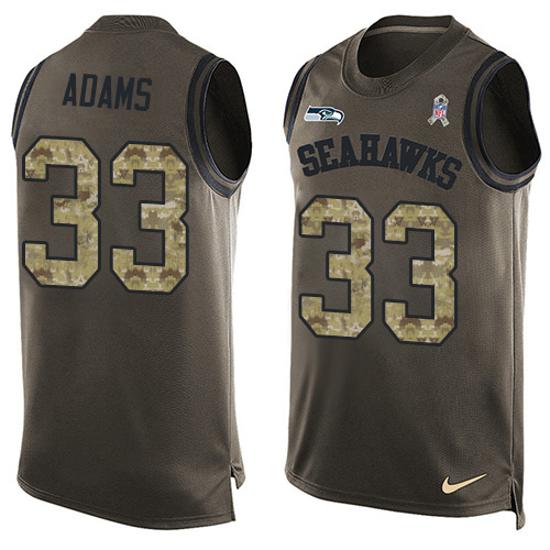 Seahawks #33 Jamal Adams Green Men's Stitched Limited Salute To Service Tank Top Jersey cheap jerseys for sale - CheapJerseys.Shop