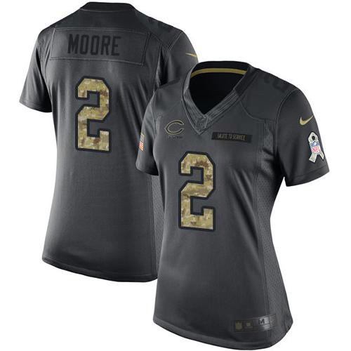 Bears #2 D.J. Moore Black Women's Stitched Limited 2016 Salute To Service Jersey cheap jerseys for sale - CheapJerseys.Shop
