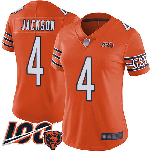 Bears #4 Eddie Jackson Orange Women's Stitched Limited Rush 100th Season Jersey cheap jerseys for sale - CheapJerseys.Shop