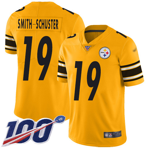 Pittsburgh Steelers #19 JuJu Smith-Schuster Gold Men's Stitched Limited Inverted Legend 100th Season Jersey Men's cheap jerseys for sale - CheapJerseys.Shop