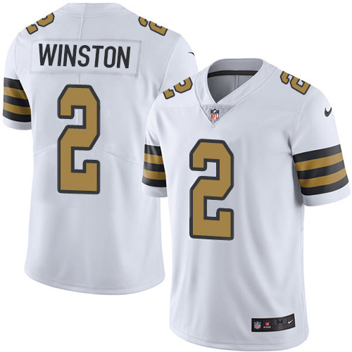New Orleans Saints #2 Jameis Winston White Men's Stitched Limited Rush Jersey Men's cheap jerseys for sale - CheapJerseys.Shop