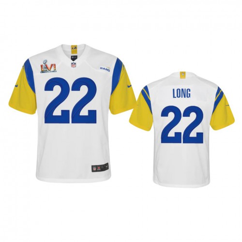 Los Angeles Los Angeles Rams #22 David Long Youth Super Bowl LVI Patch Alternate Game Jersey - White Youth cheap jerseys for sale - CheapJerseys.Shop