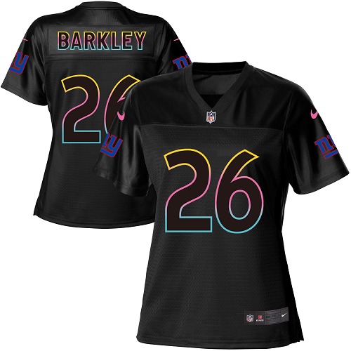 Giants #26 Saquon Barkley Black Women's Fashion Game Jersey cheap jerseys for sale - CheapJerseys.Shop