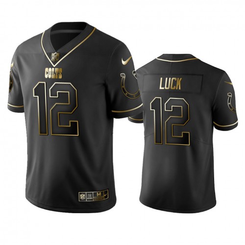 Indianapolis Colts #12 Andrew Luck Men's Stitched Vapor Untouchable Limited Black Golden Jersey Men's cheap jerseys for sale - CheapJerseys.Shop