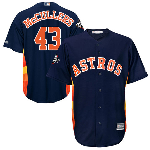 Houston Astros #43 Lance McCullers Navy Blue Cool Base 2019 World Series Bound Stitched Youth Jersey Youth cheap jerseys for sale - CheapJerseys.Shop
