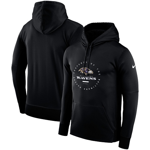 Men's Baltimore Ravens Black Sideline Property Of Wordmark Logo Performance Pullover Hoodie cheap jerseys for sale - CheapJerseys.Shop