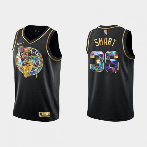 Boston Boston Celtics #36 Marcus Smart Mens Golden Edition Diamond Logo 2021/22 Swingman Jersey - Black Mens cheap jerseys for sale - CheapJerseys.Shop