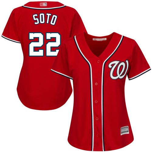 Washington Nationals #22 Juan Soto Red Alternate Women's Stitched Jersey Womens cheap jerseys for sale - CheapJerseys.Shop