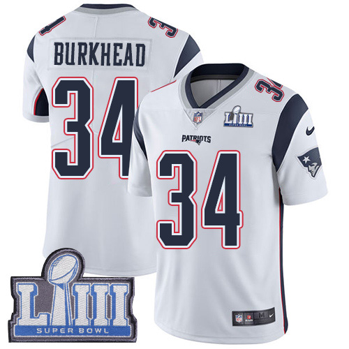 New England Patriots #34 Rex Burkhead White Super Bowl LIII Bound Men's Stitched Vapor Untouchable Limited Jersey Men's cheap jerseys for sale - CheapJerseys.Shop