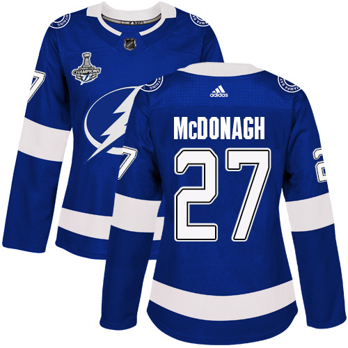 Tampa Bay Lightning #27 Ryan McDonagh Blue Home Authentic Women's 2020 Stanley Cup Champions Stitched Jersey Womens cheap jerseys for sale - CheapJerseys.Shop