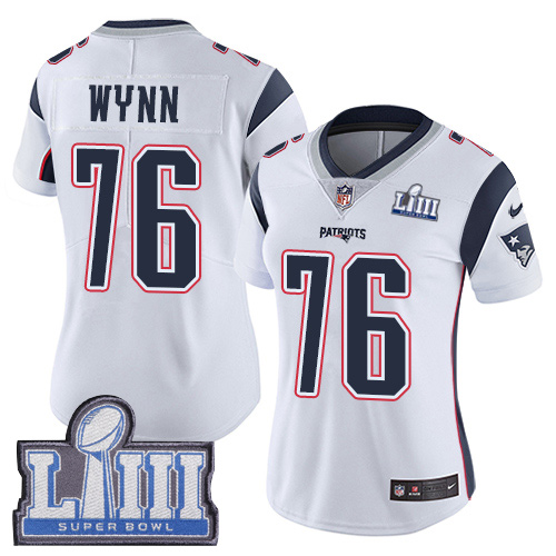 New England Patriots #76 Isaiah Wynn White Super Bowl LIII Bound Women's Stitched Vapor Untouchable Limited Jersey Womens cheap jerseys for sale - CheapJerseys.Shop