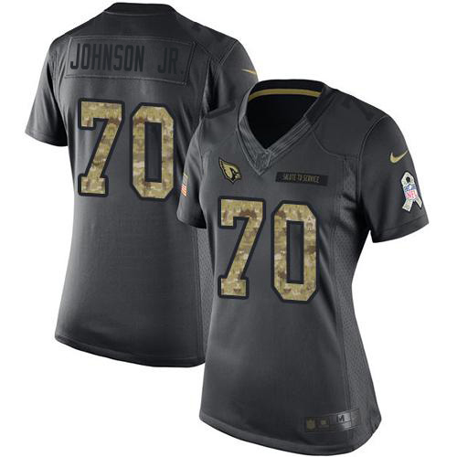Cardinals #70 Paris Johnson Jr. Black Women's Stitched Limited 2016 Salute To Service Jersey cheap jerseys for sale - CheapJerseys.Shop