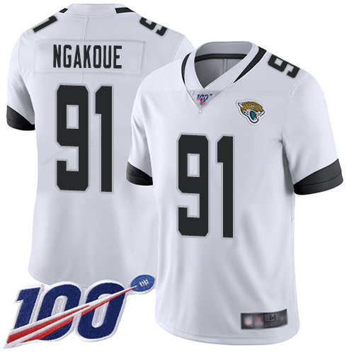 Jacksonville Jaguars #91 Yannick Ngakoue White Men's Stitched 100th Season Vapor Limited Jersey Men's cheap jerseys for sale - CheapJerseys.Shop