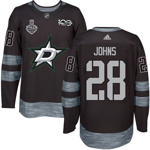 Dallas Stars #28 Stephen Johns Black 1917-2017 100th Anniversary 2020 Stanley Cup Final Stitched Jersey Men's cheap jerseys for sale - CheapJerseys.Shop