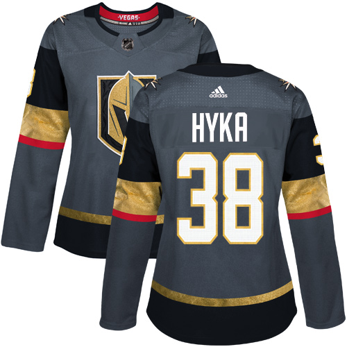 Golden Vegas Golden Knights #38 Tomas Hyka Grey Home Authentic Women's Stitched Jersey Womens cheap jerseys for sale - CheapJerseys.Shop