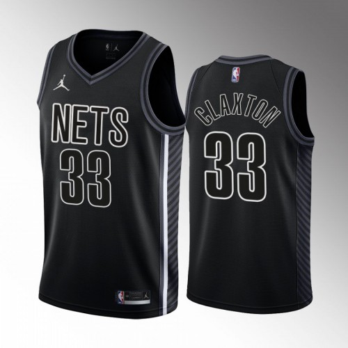 Brooklyn Nets #33 Nic Claxton Mens Black 2022-23 Statement Edition Jersey Mens cheap jerseys for sale - CheapJerseys.Shop