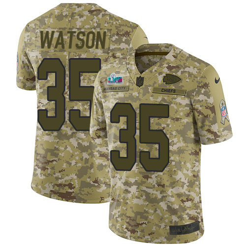 Chiefs #35 Jaylen Watson Camo Super Bowl LVII Patch Youth Stitched Limited 2018 Salute To Service Jersey cheap jerseys for sale - CheapJerseys.Shop