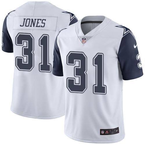 Dallas Cowboys #31 Byron Jones White Men's Stitched Limited Rush Jersey Men's cheap jerseys for sale - CheapJerseys.Shop