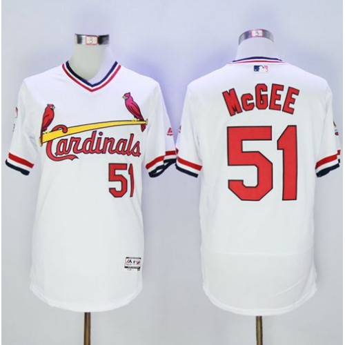 St.Louis Cardinals #51 Willie McGee White Flexbase Authentic Collection Cooperstown Stitched Jersey Men's cheap jerseys for sale - CheapJerseys.Shop