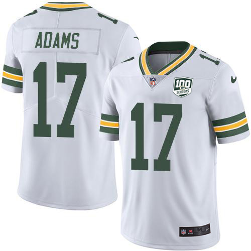 Packers #17 Davante Adams White Youth 100th Season Stitched Vapor Untouchable Limited Jersey cheap jerseys for sale - CheapJerseys.Shop