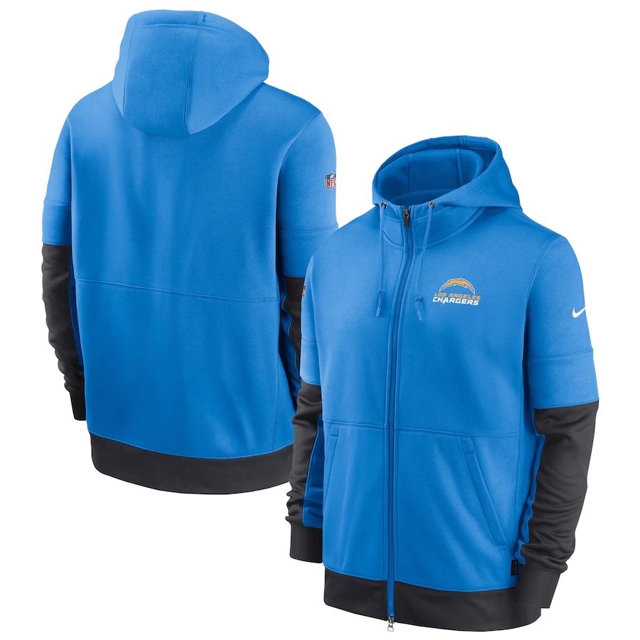 Los Angeles Chargers Sideline Impact Lockup Performance Full-Zip Hoodie Powder Blue cheap jerseys for sale - CheapJerseys.Shop